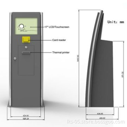 Payment kiosk terminal with 17-inch touch screen and card reader function